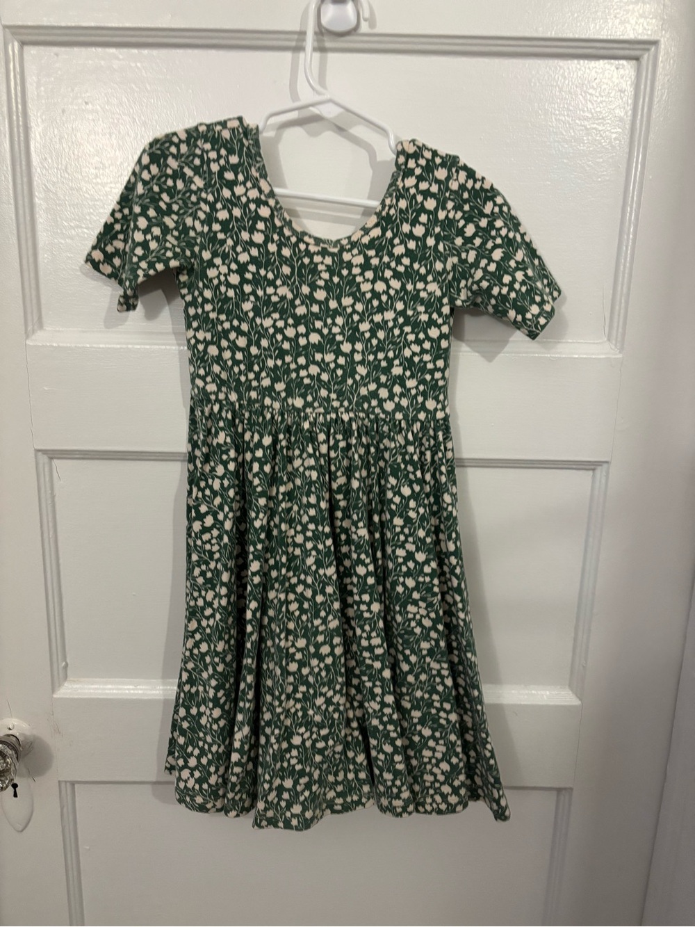 Girls' Green Floral twirl Dress